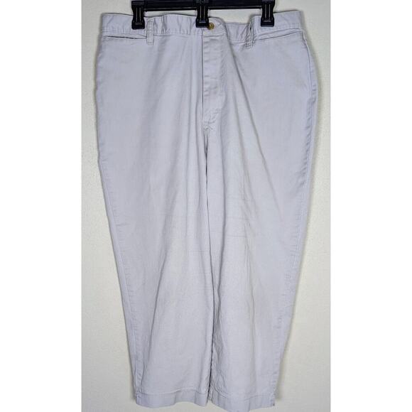 RIDERS STRETCH- WOMEN'S KHAKI CROPPED FLAT FRONT PANTS - SIZE 20W - Picture 1 of 10